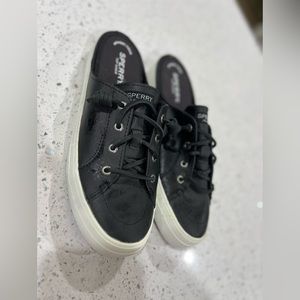 Sperry black mules size 8